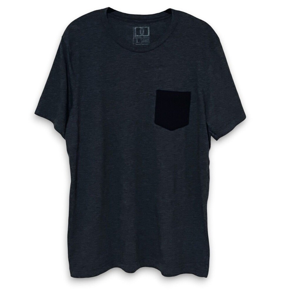 Devoted Brand Casual Pocket T-shirt Grey Black Y2K Grunge Skate Men’s Large